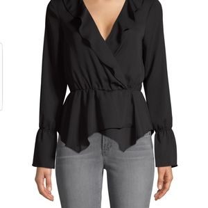 New - BCBG black ruffled top
